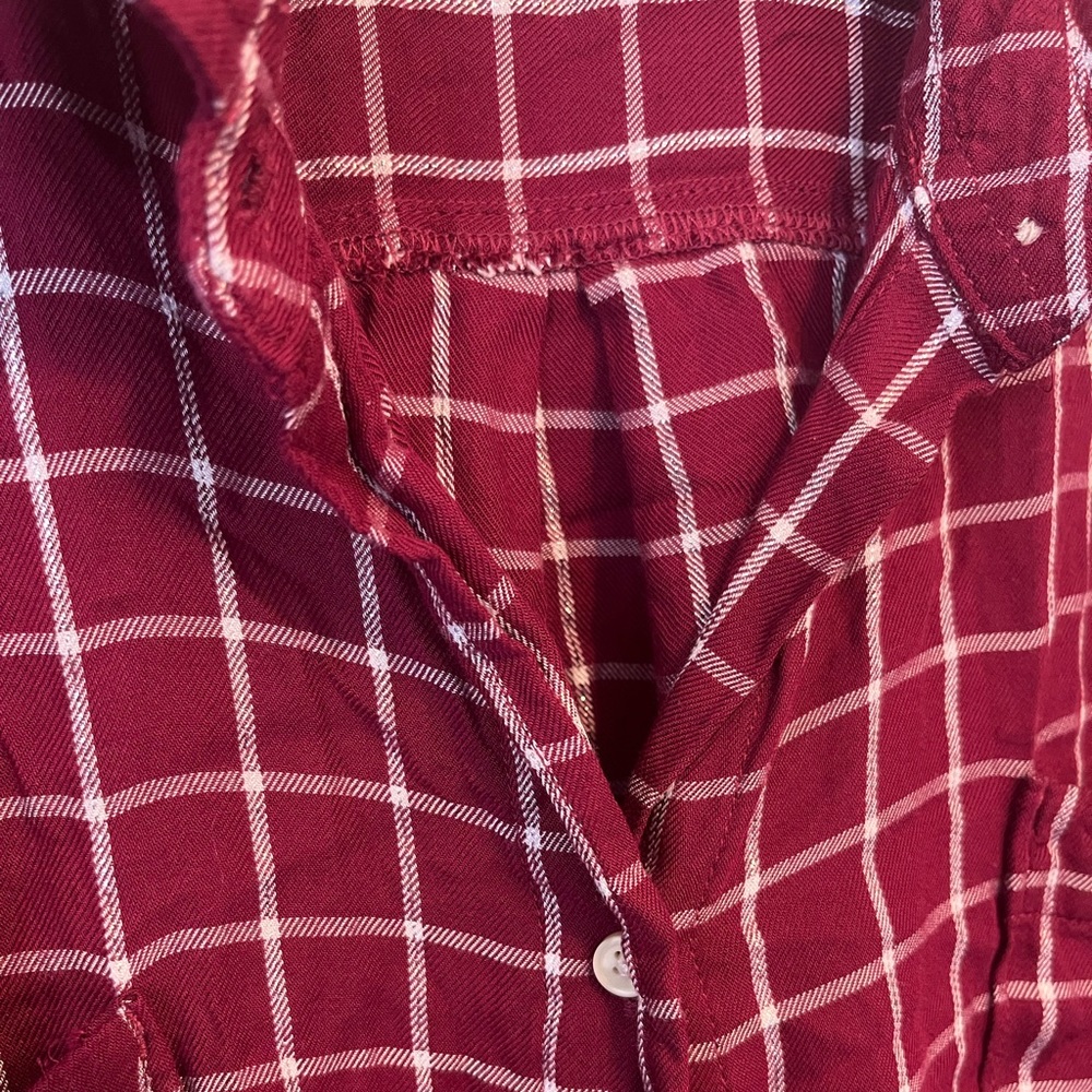 Simply Emma 2xl burgundy check shirt